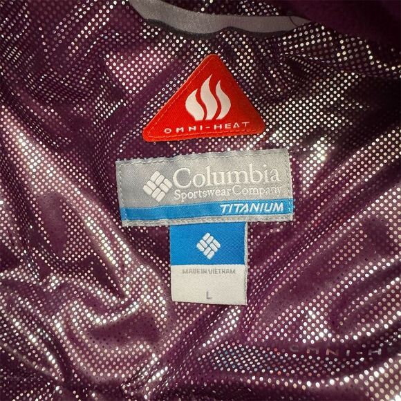 Columbia Unisex Puffer Jacket L Purple Omni-Heat Winter Hooded - Picture 5 of 8